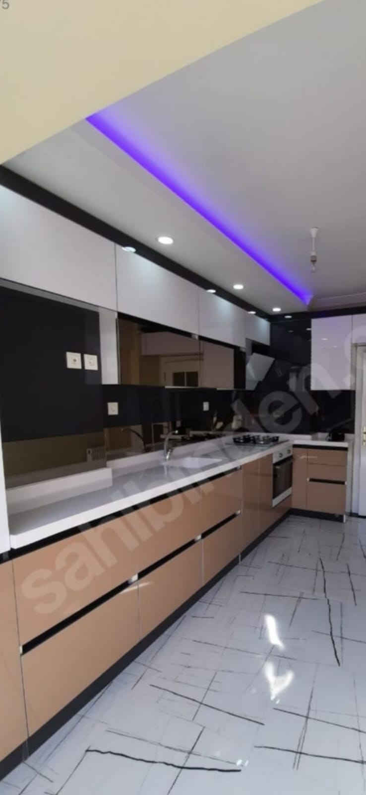 Ankara mutfak tezgah beyaz köşe montaj